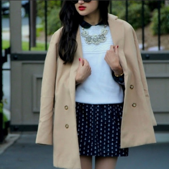 J. Crew Pull-On Navy Mini Skirt with White Anchor⚓️ Print - Picture 3 of 12